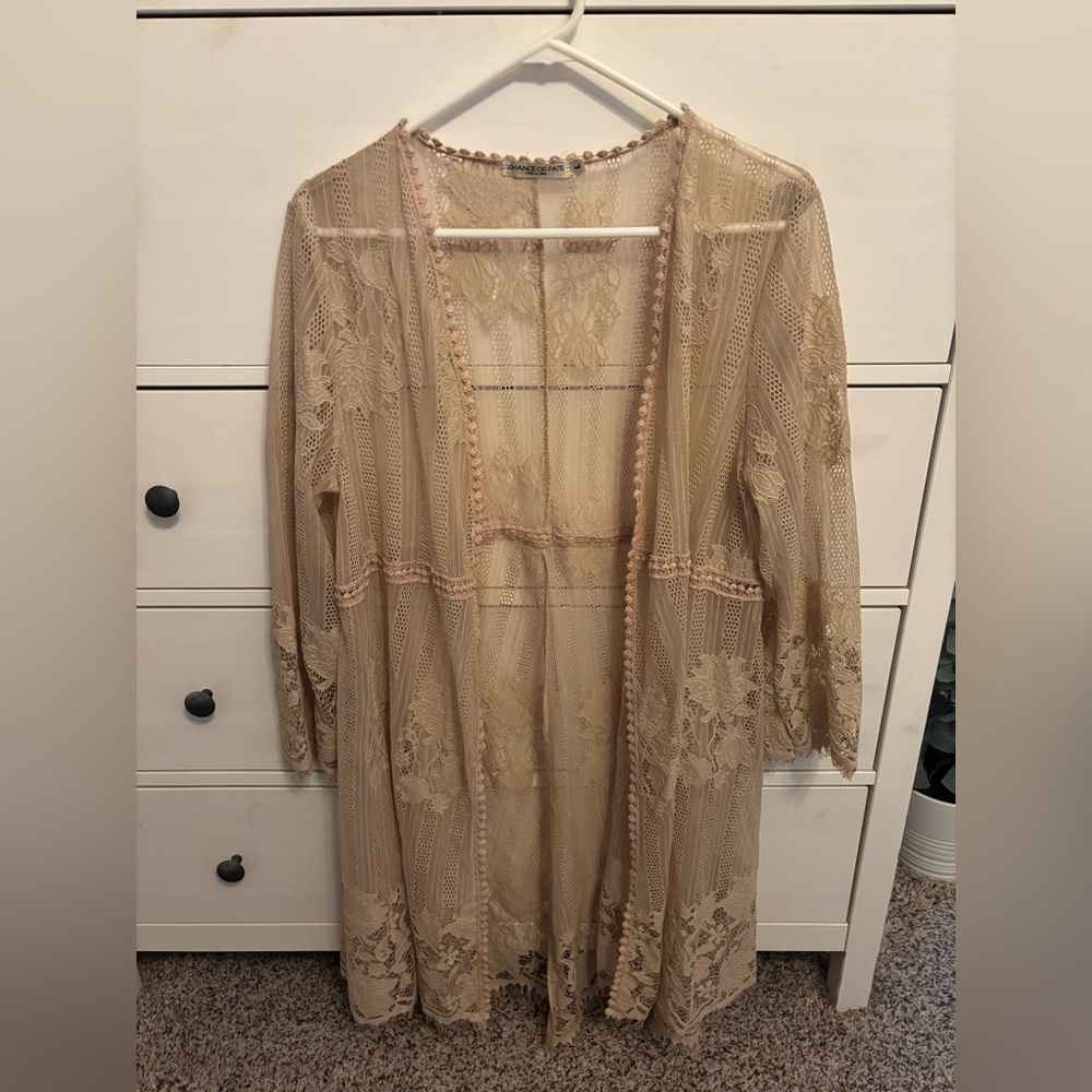 Chance or Fate lace Kimono size L EUC